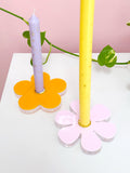 Retro flower acrylic candle holder