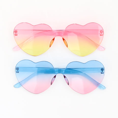 Pink and turquoise ombré Heart sunglasses