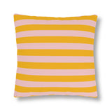 Yellow and Pink Stripe Outdoor Pillows