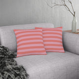 Coral and Pink Stripe Outdoor Pillows