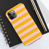 Pink and Yellow Stripe Phone Case