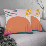 Abstract Pink and Coral Outdoor Pillows