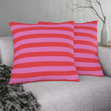Red and Pink Stripe Outdoor Pillows