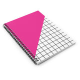 Pink Color Block Grid Spiral Notebook - Ruled Line