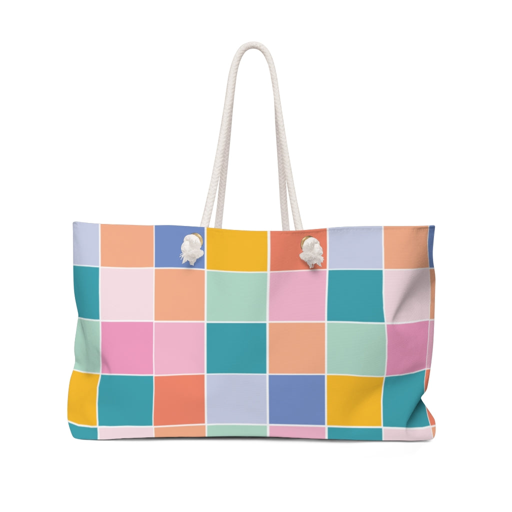 Pastel Grid Summer Tote Bag – Kailo Chic