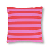 Red and Pink Stripe Outdoor Pillows