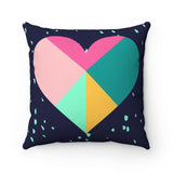 Large Geometric Heart Valentine's Throw Pillow