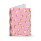 Pink and Mustard Leopard Print Notebook - Ruled Line