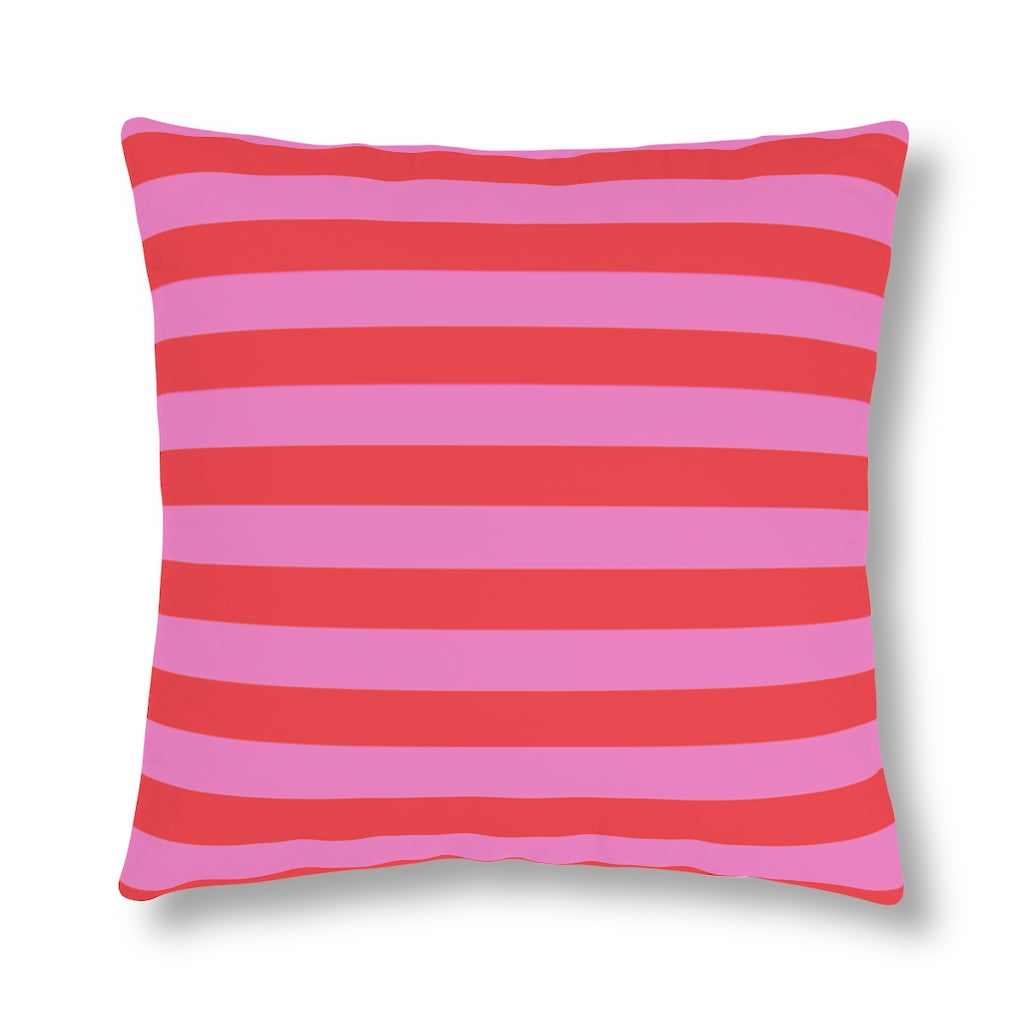 Red striped outdoor online pillows