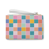 Pastel Grid Clutch Bag