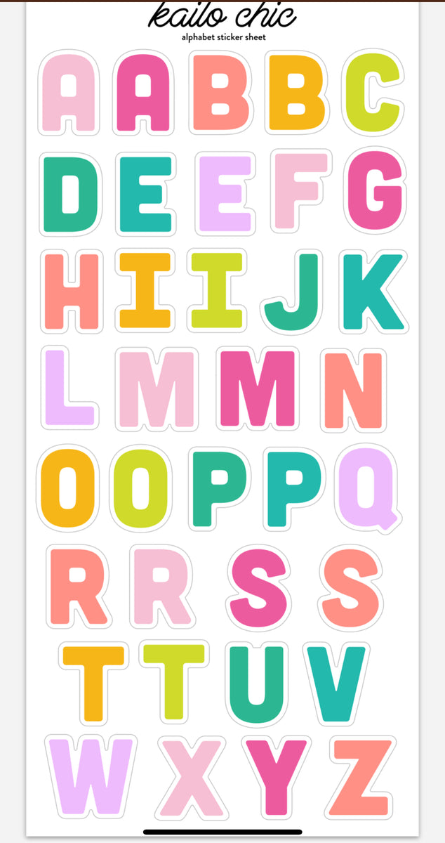 Clabby CC-6125-tiao-T14 8 Sheets Vinyl Letter Stickers Letters