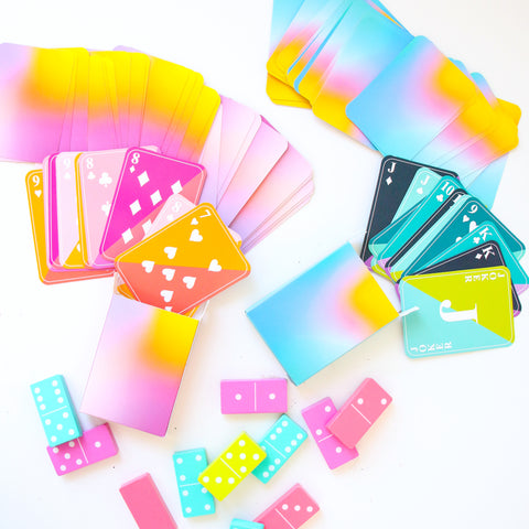 Gradient And Color Blocked Playing Card Set