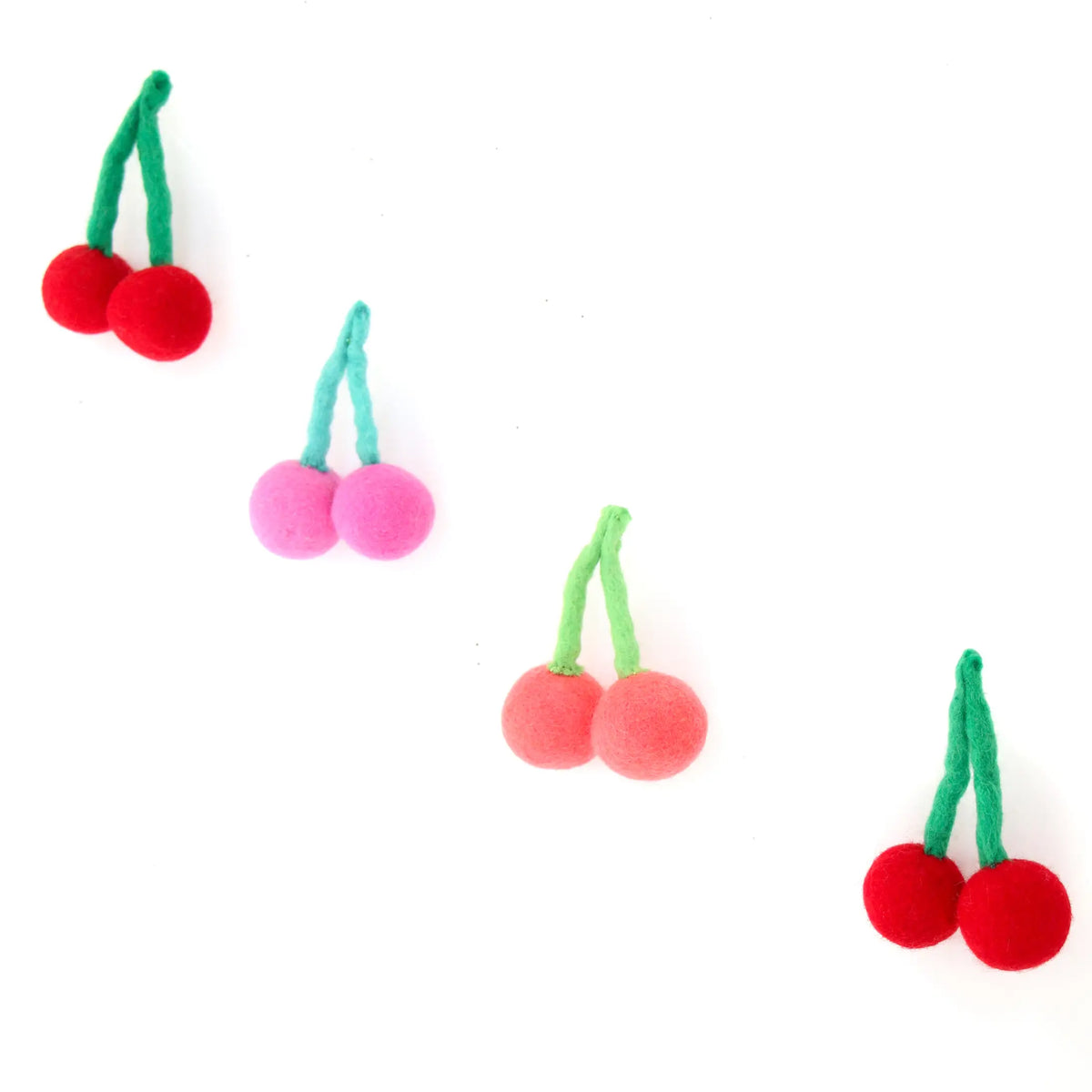 Cherry Pom Pom Earrings 