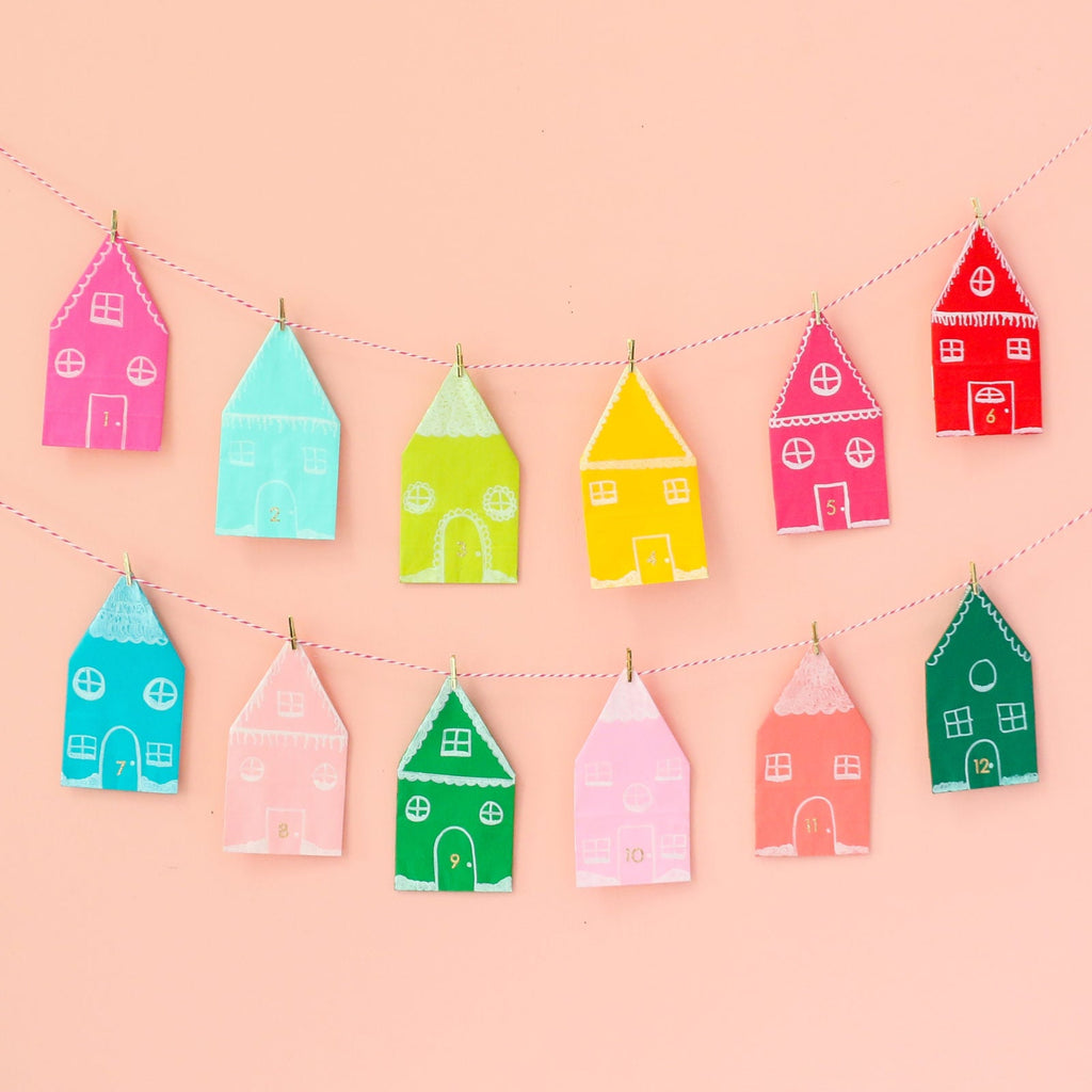 DIY Colorful Gingerbread House Advent Calendar