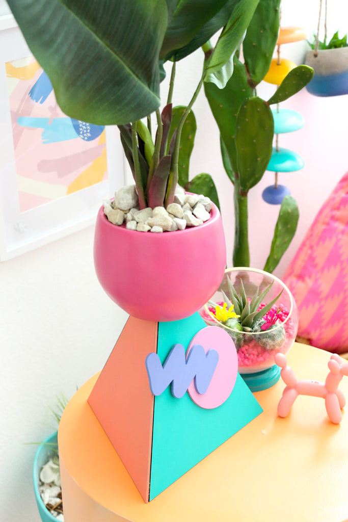 DIY 80’s Inspired Geometric Plant Stand