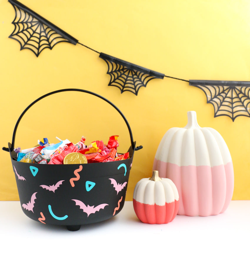 DIY Colorful Patterned Cauldron Candy Buckets