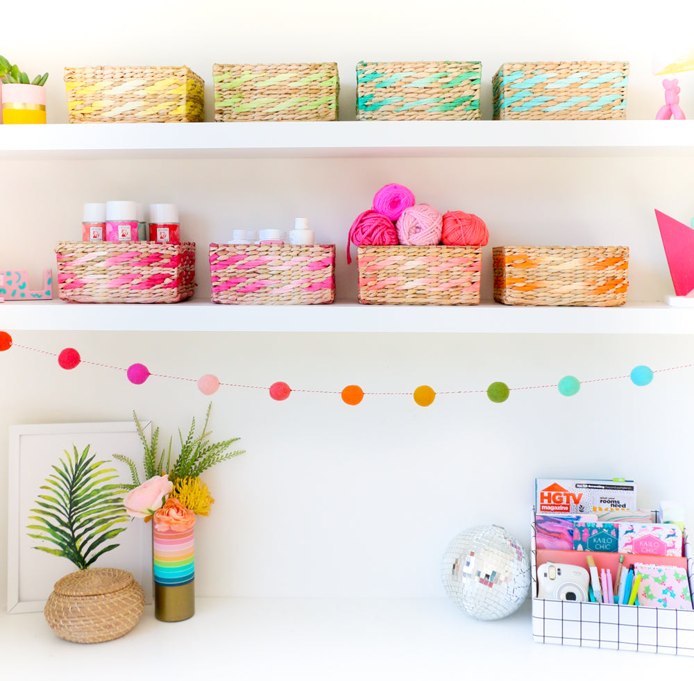 DIY Dip Dyed Storage Baskets