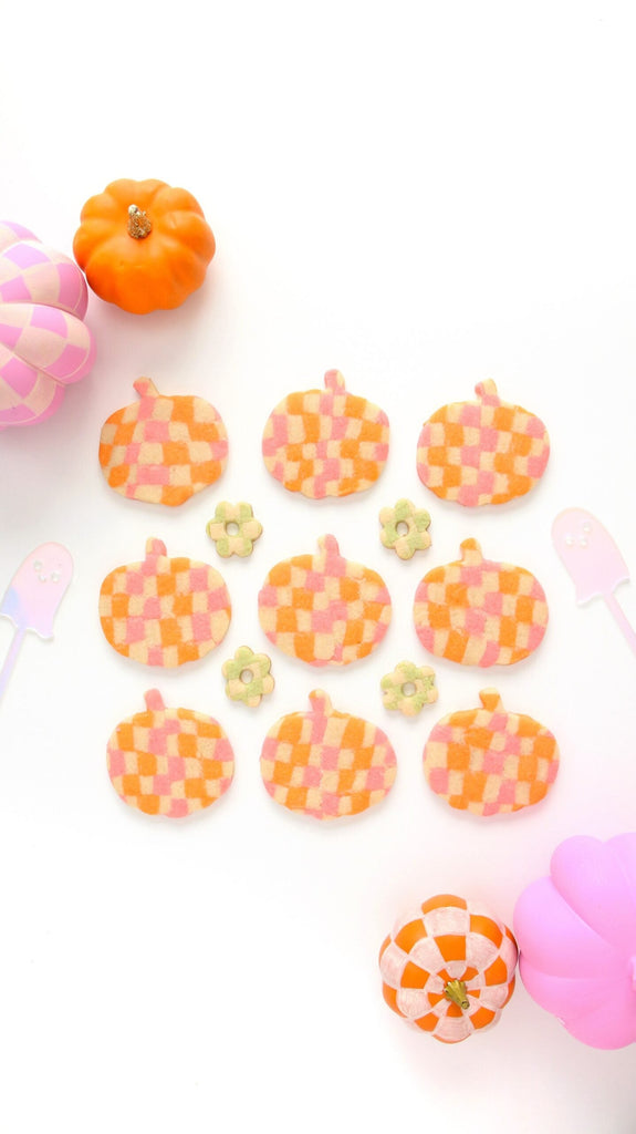 DIY Checkerboard Pumpkin Cookies