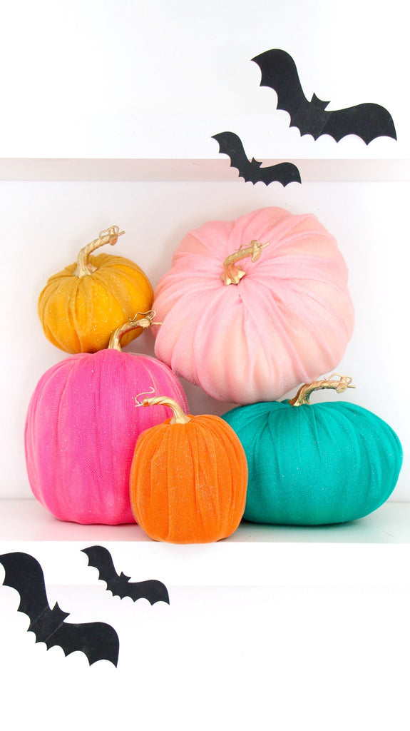 DIY Sparkly Tulle Pumpkins