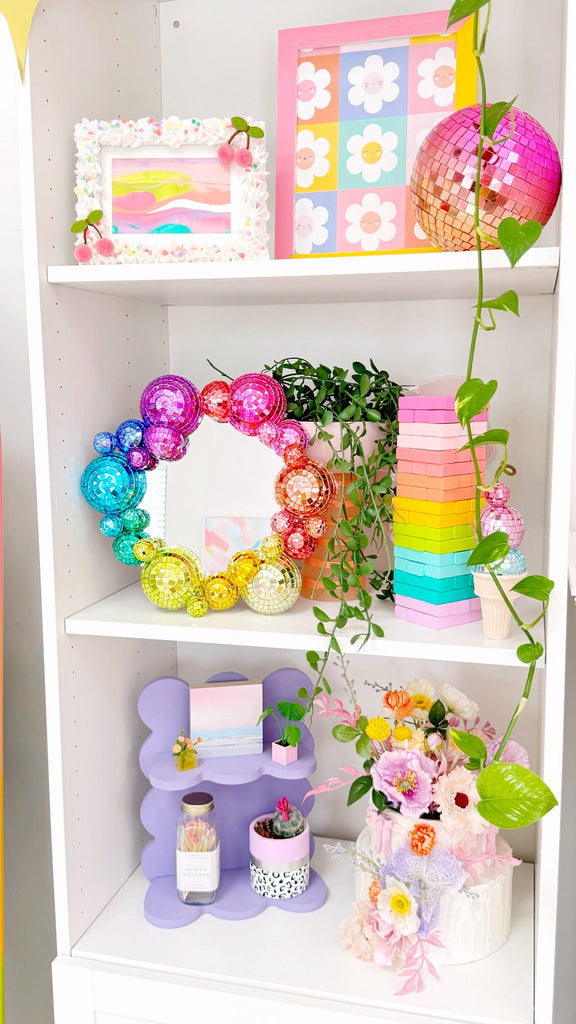DIY Rainbow Disco Ball Mirror