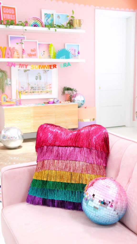 DIY Tinsel Fringe Pillow