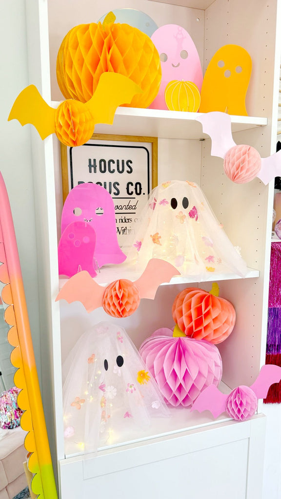 DIY Floral Tulle Ghosts
