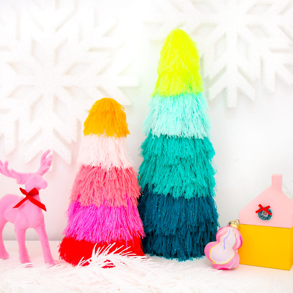 DIY Tassel Fringe Christmas Trees
