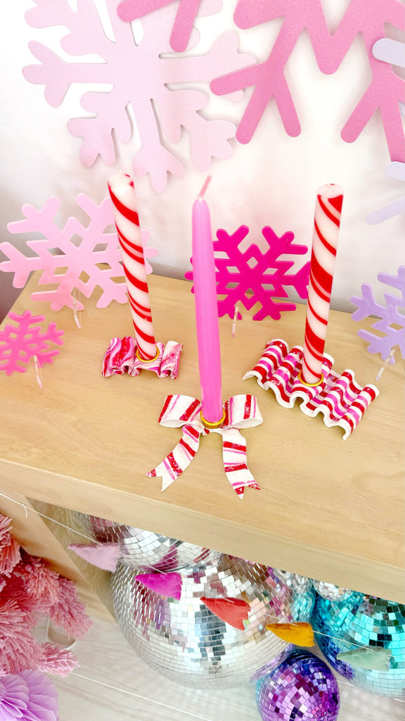 DIY Peppermint Candy Candle Holders