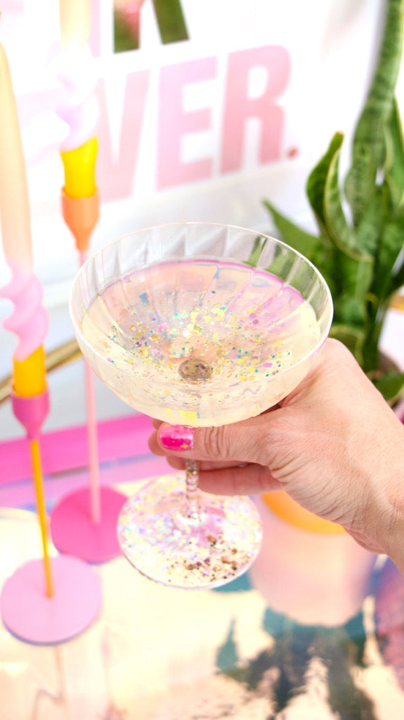 DIY Confetti Coupe Glasses