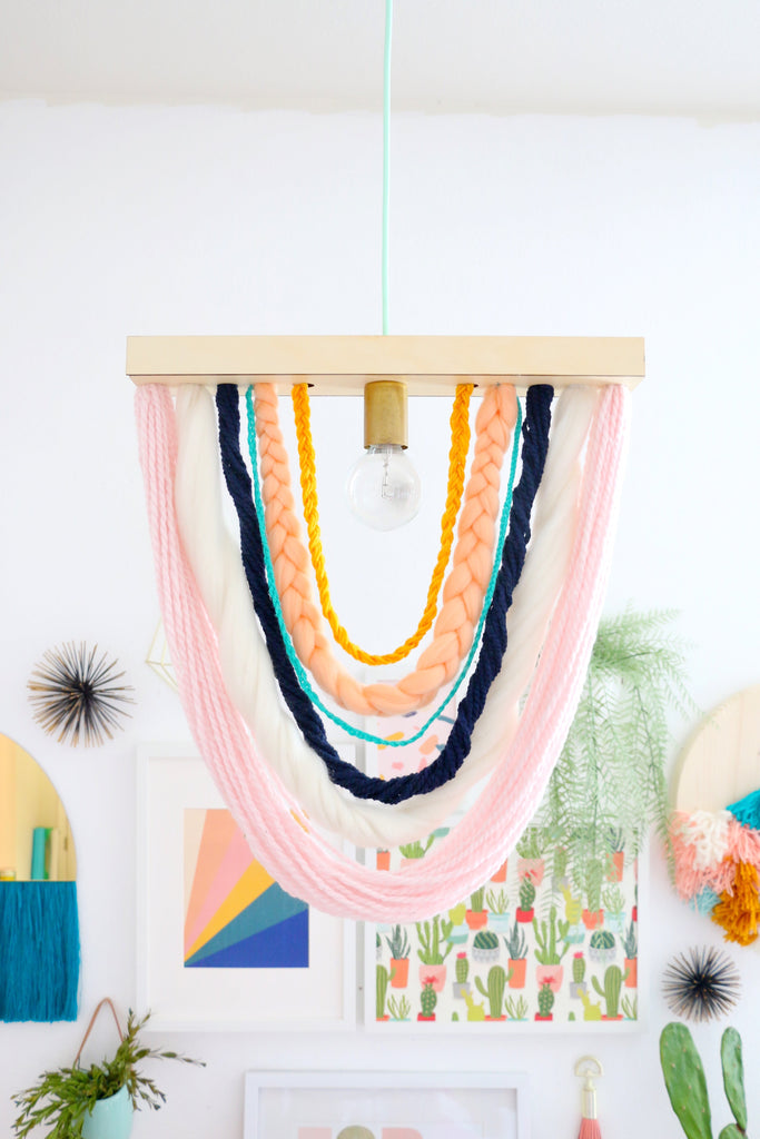 DIY Yarn Hanging Pendant Light