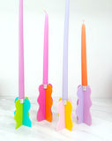 Wavy acrylic candle holders