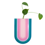 Teal and pink arch hanging propagation planter