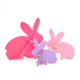 Pink and lavender Acrylic Bunny with pom pom tail