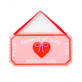 Tunnel of love carnival ticket acrylic wall art sign