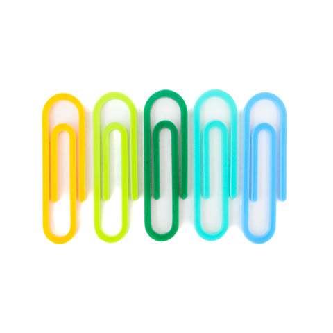 Acrylic Paper Clips - cool tones