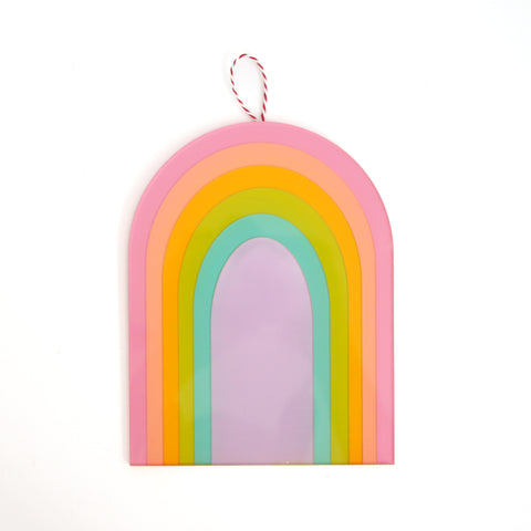 Pastel rainbow Large acrylic ornament