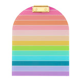 Rainbow stripe patterned acrylic clipboard