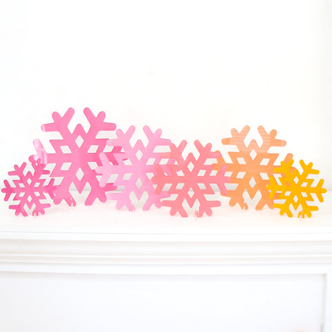 Acrylic Snowflakes - warm tones