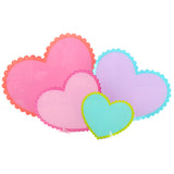 Multi color acrylic hearts - set of 4