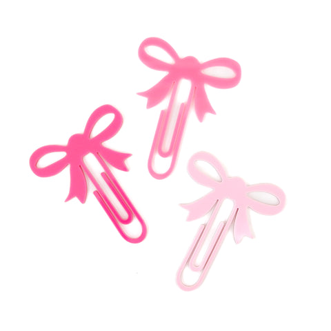 Acrylic Paper Clips - bows