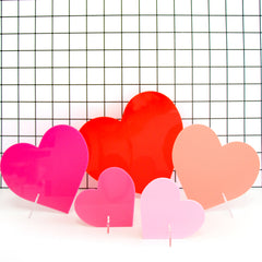 Warm tone acrylic hearts - customize with included stickers