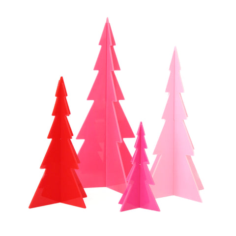 Red and pink Acrylic Tree Set