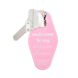 Giant key and keychain acrylic wall hook - welcome to my dream home