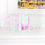 Iridescent shell acrylic decor