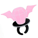 Pink bat ring pop acrylic Halloween wall art