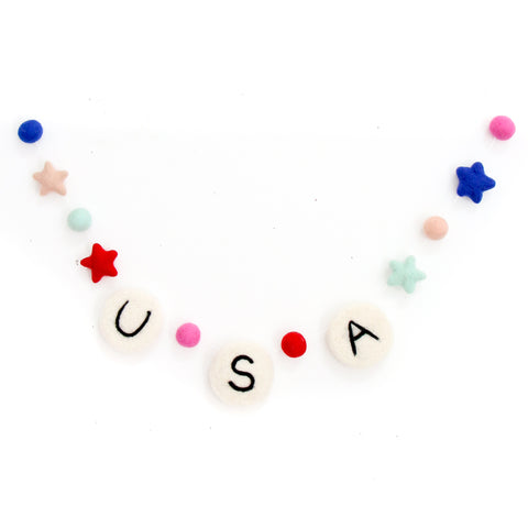 USA felt friendship bracelet garland