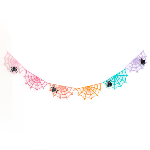 Spider and webs acrylic garland