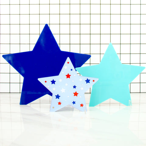 Blue and turquoise Acrylic Star Decorations