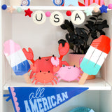 Light pink and blue rocket popsicle acrylic decor