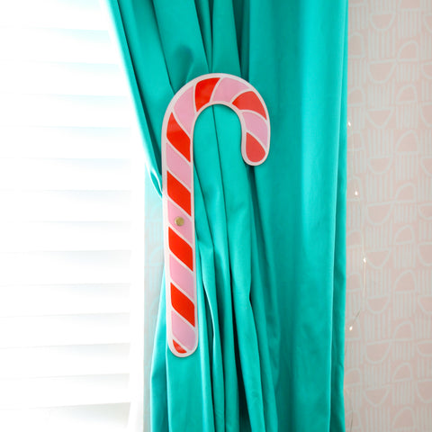 Candy cane acrylic curtain tie back